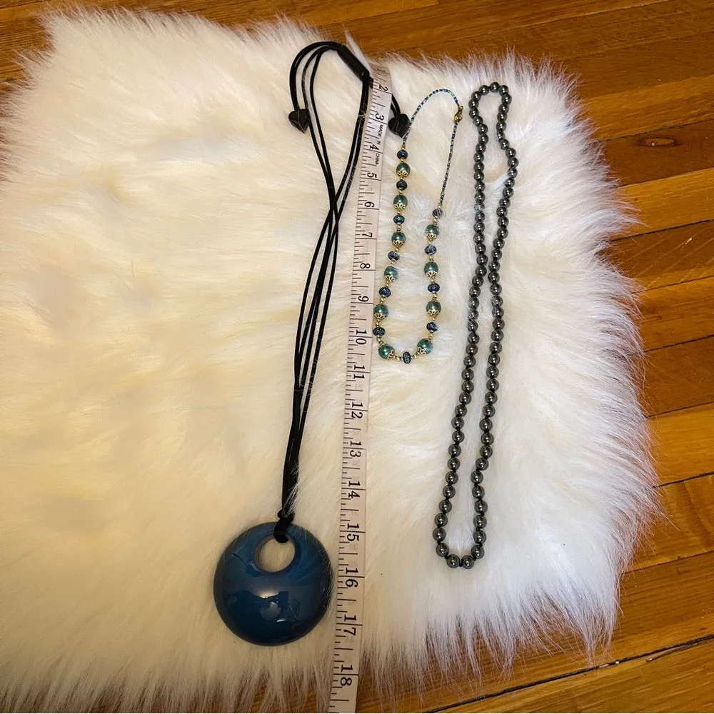 3 necklaces: tourmaline, Zsiska, closionne