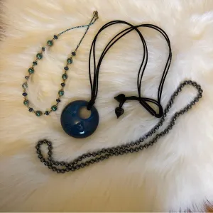 3 necklaces: tourmaline, Zsiska, closionne