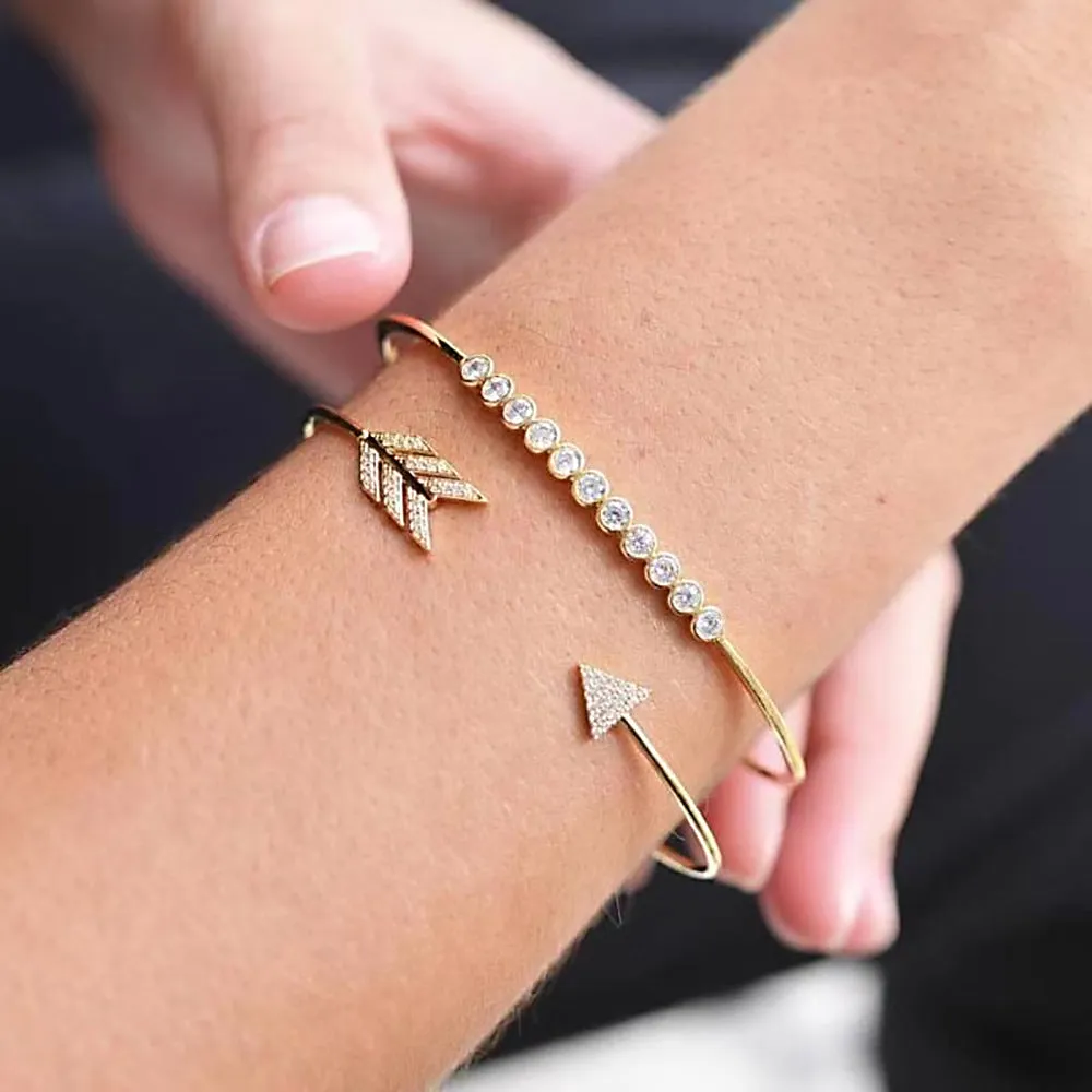 30 Pieces) Arrow Pattern Full Drill Bangle Set