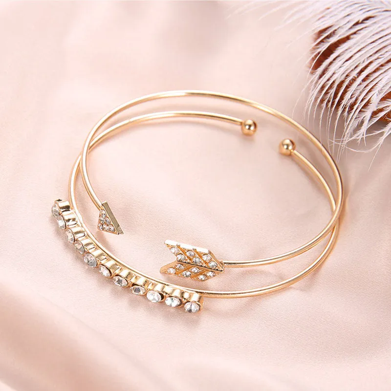 30 Pieces) Arrow Pattern Full Drill Bangle Set