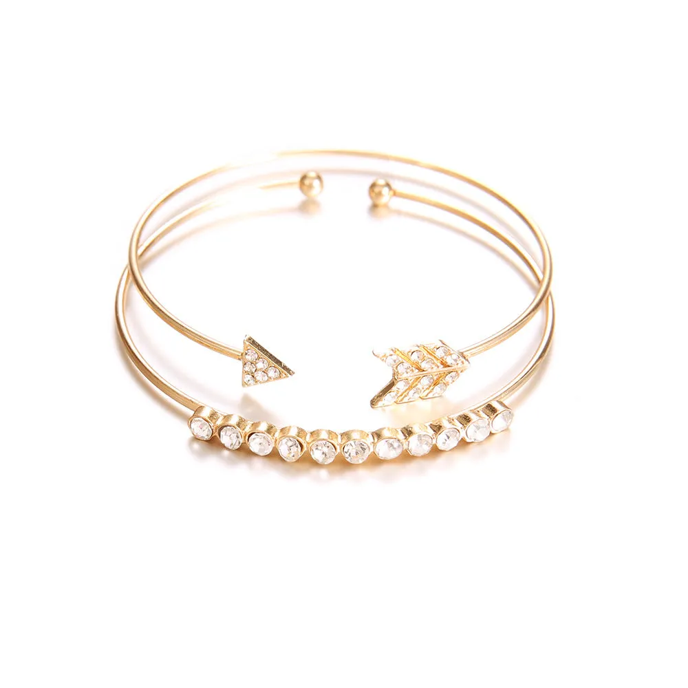30 Pieces) Arrow Pattern Full Drill Bangle Set