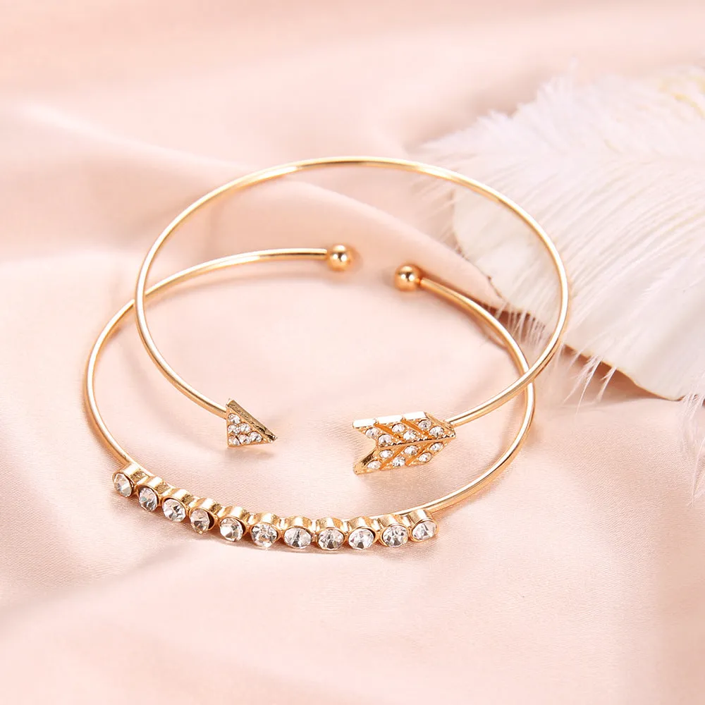 30 Pieces) Arrow Pattern Full Drill Bangle Set
