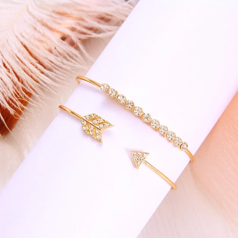 30 Pieces) Arrow Pattern Full Drill Bangle Set