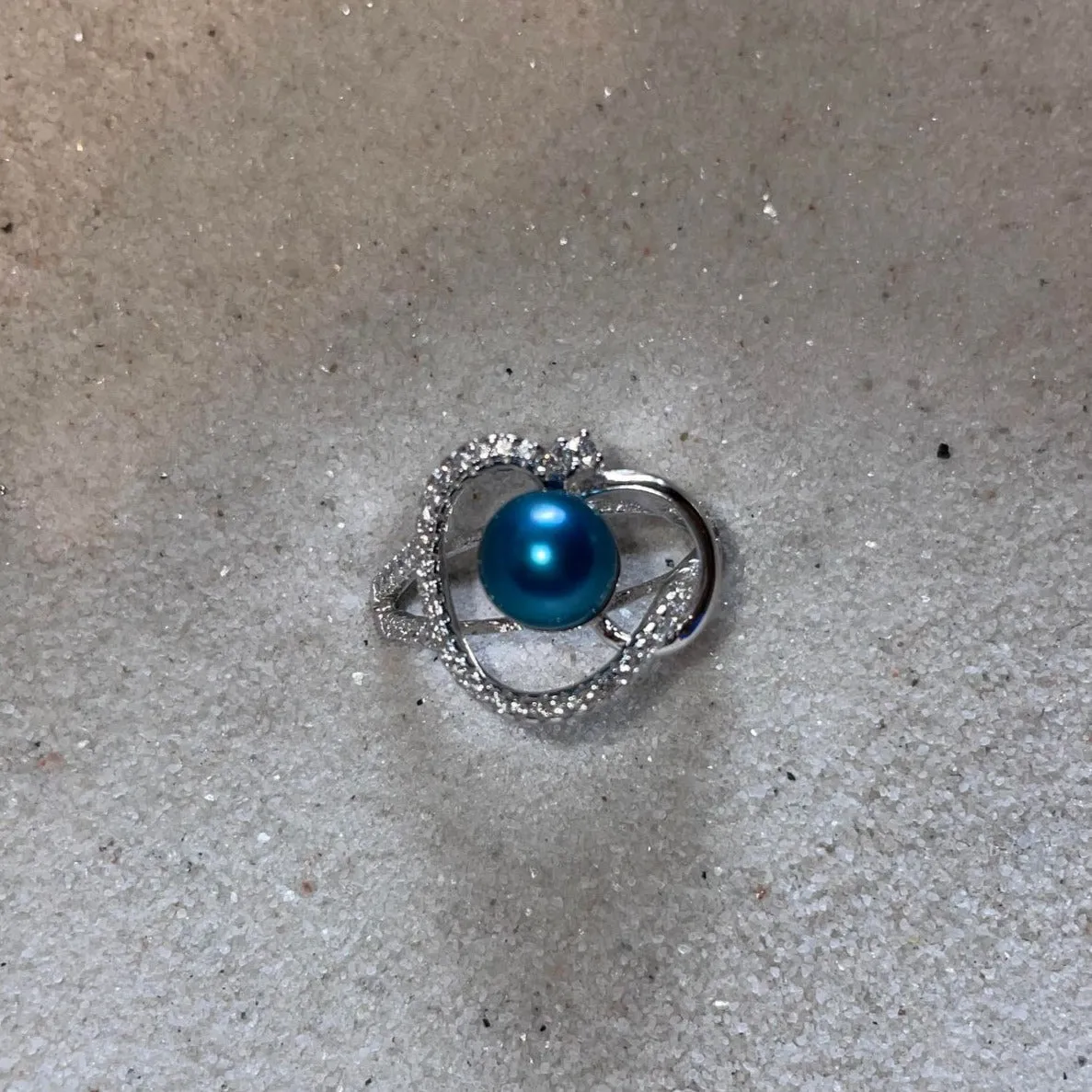 300 - Ring Mount: Knot Ring W/CZ - Adjustable - Sterling Silver
