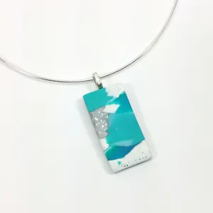 5/8" x 1-3/8" Rectangle Pendant - Turquoise Water