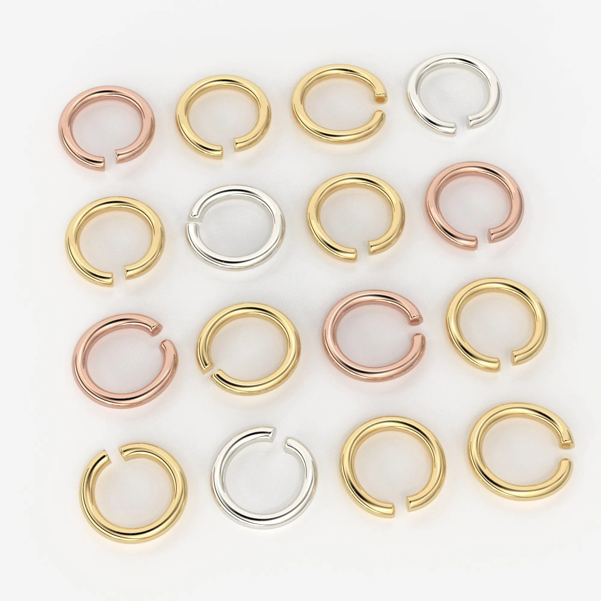 5MM 20 Gauge 18k Solid Yellow Gold Open Jump Rings (5 pieces)