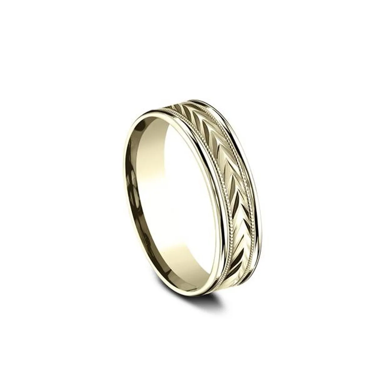 6mm Tribal Arrow Yellow Gold Ring