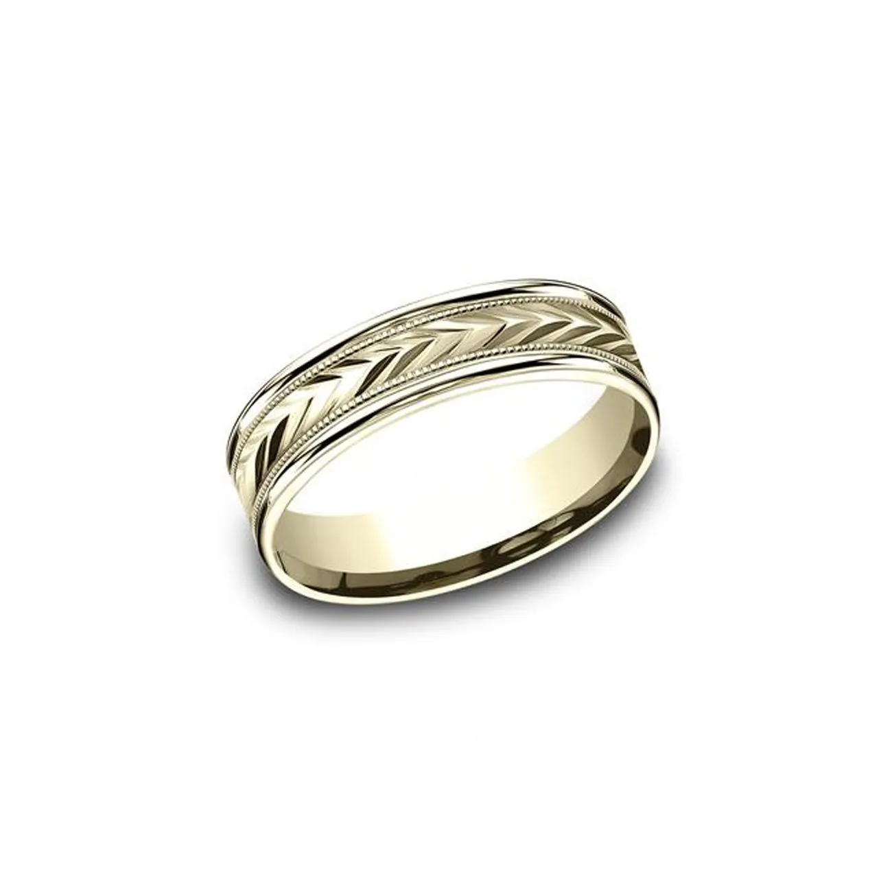 6mm Tribal Arrow Yellow Gold Ring