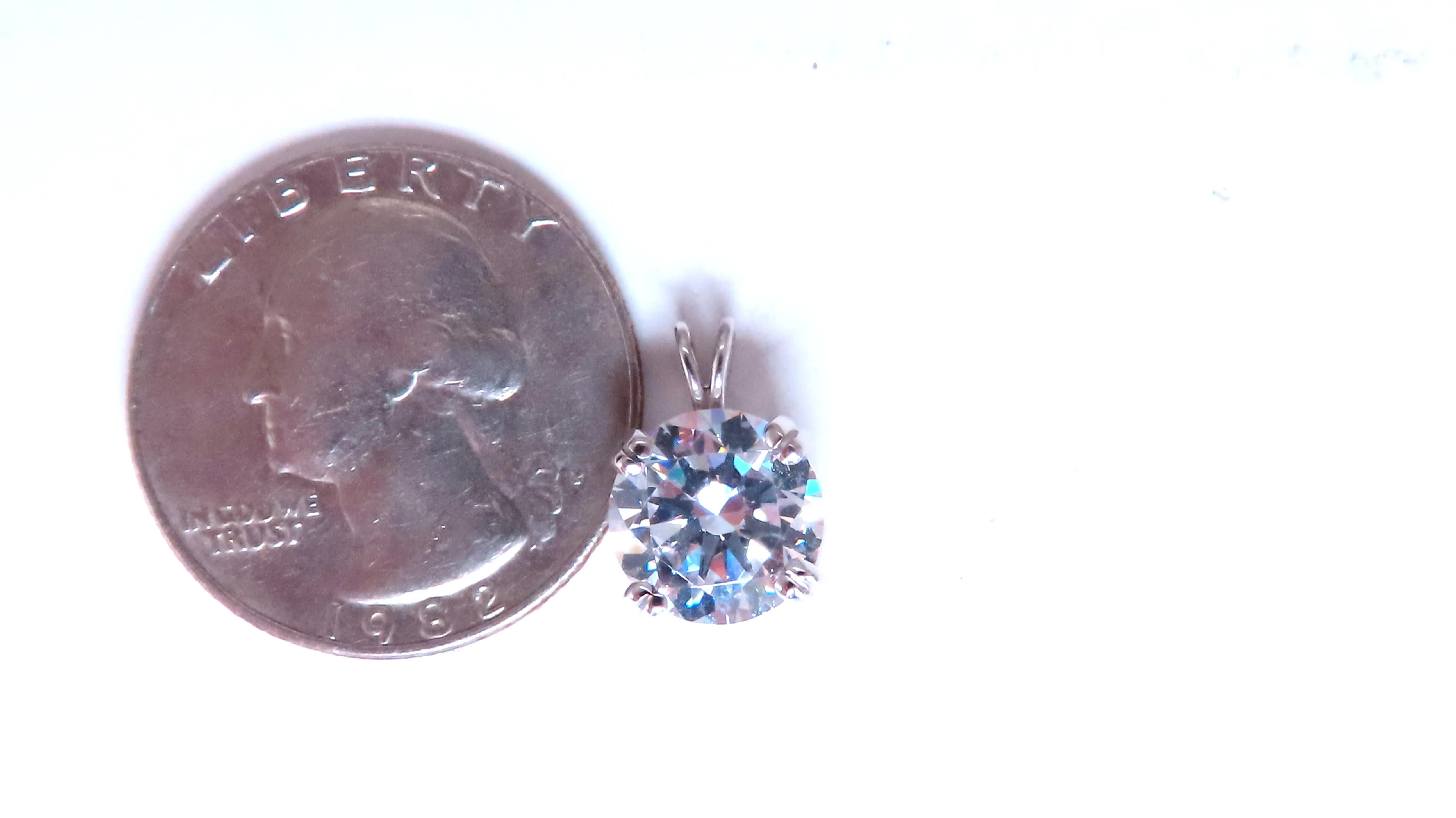 9mm CZ Solitaire Pendant 14kt 65115