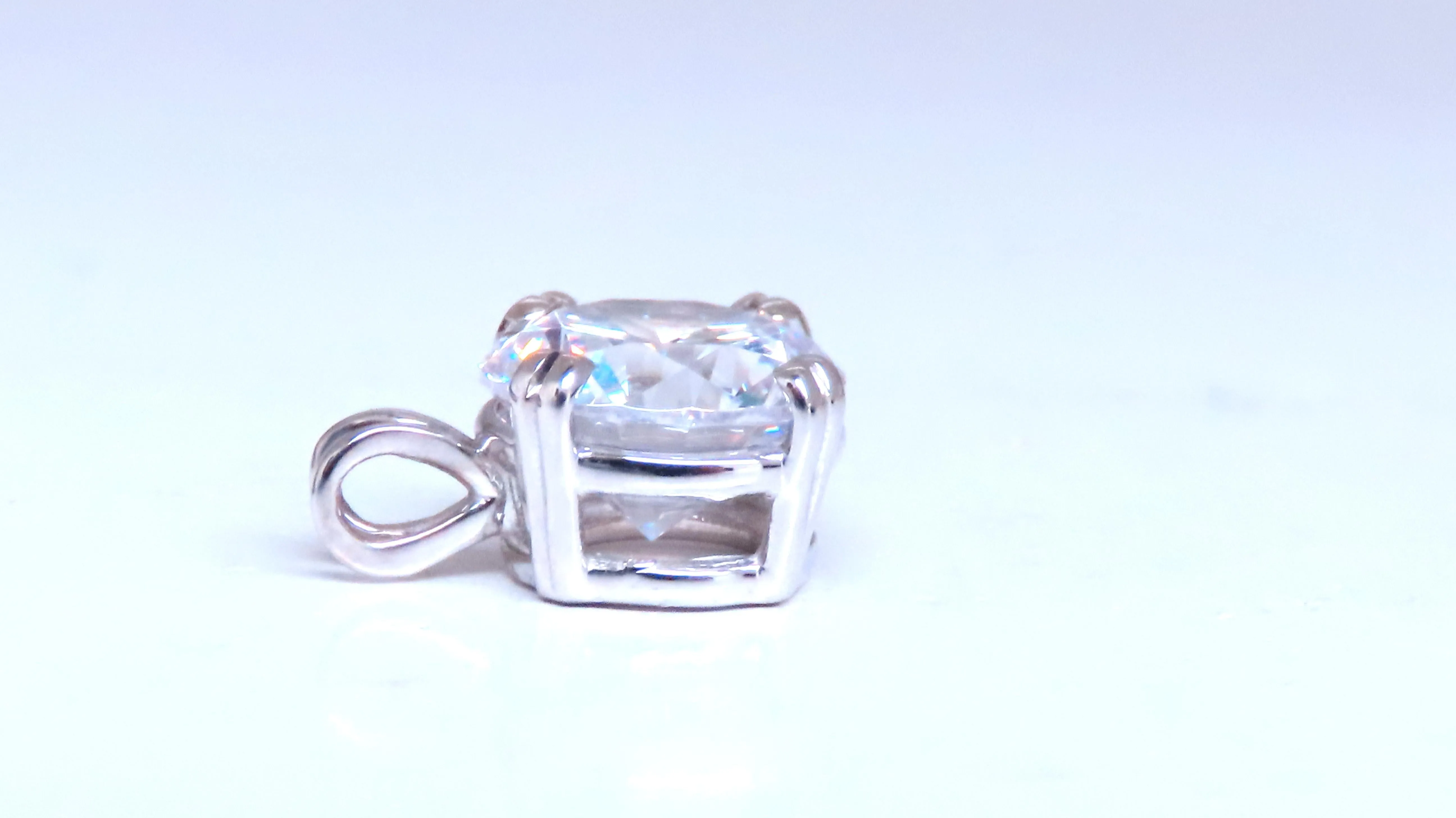 9mm CZ Solitaire Pendant 14kt 65115