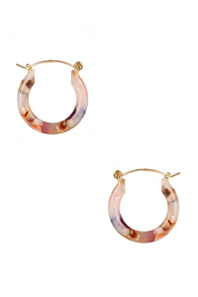 Acetate Round Huggie Earring
