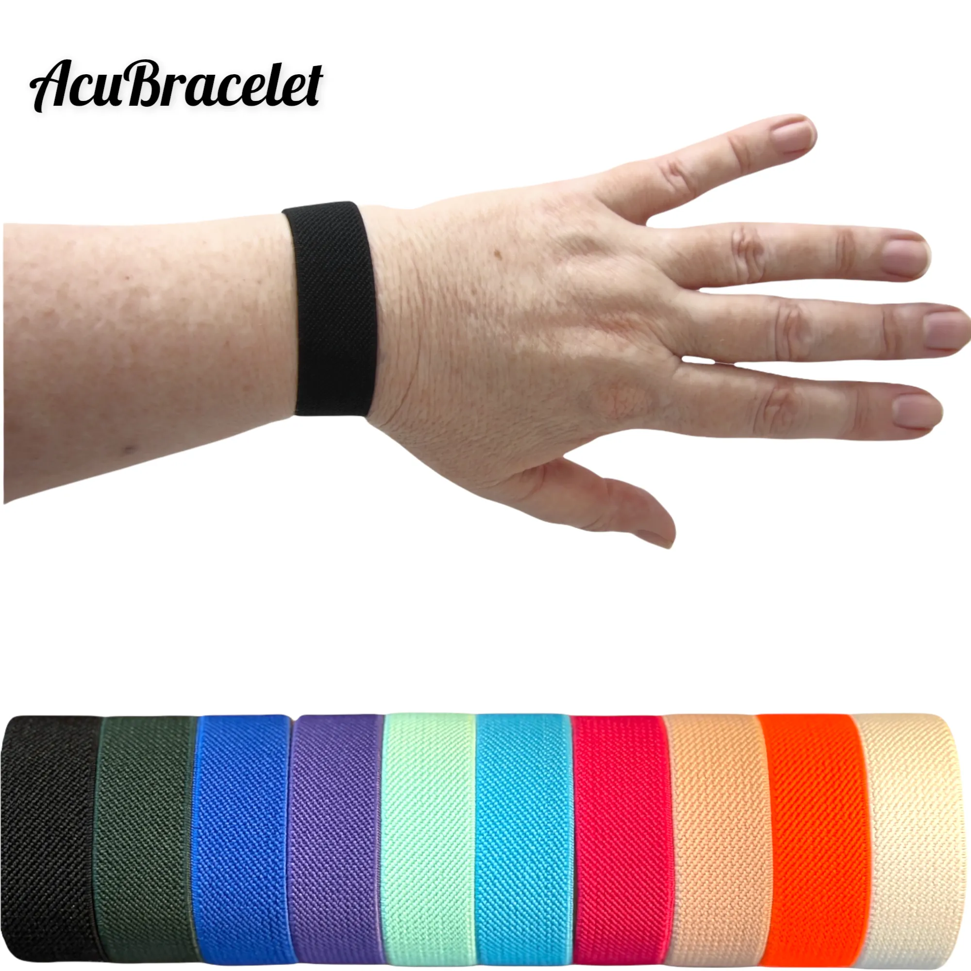 AcuBalance Motion Sickness Bracelets- Nausea Relief- Waterproof, 8  Colors, Durable (pair)