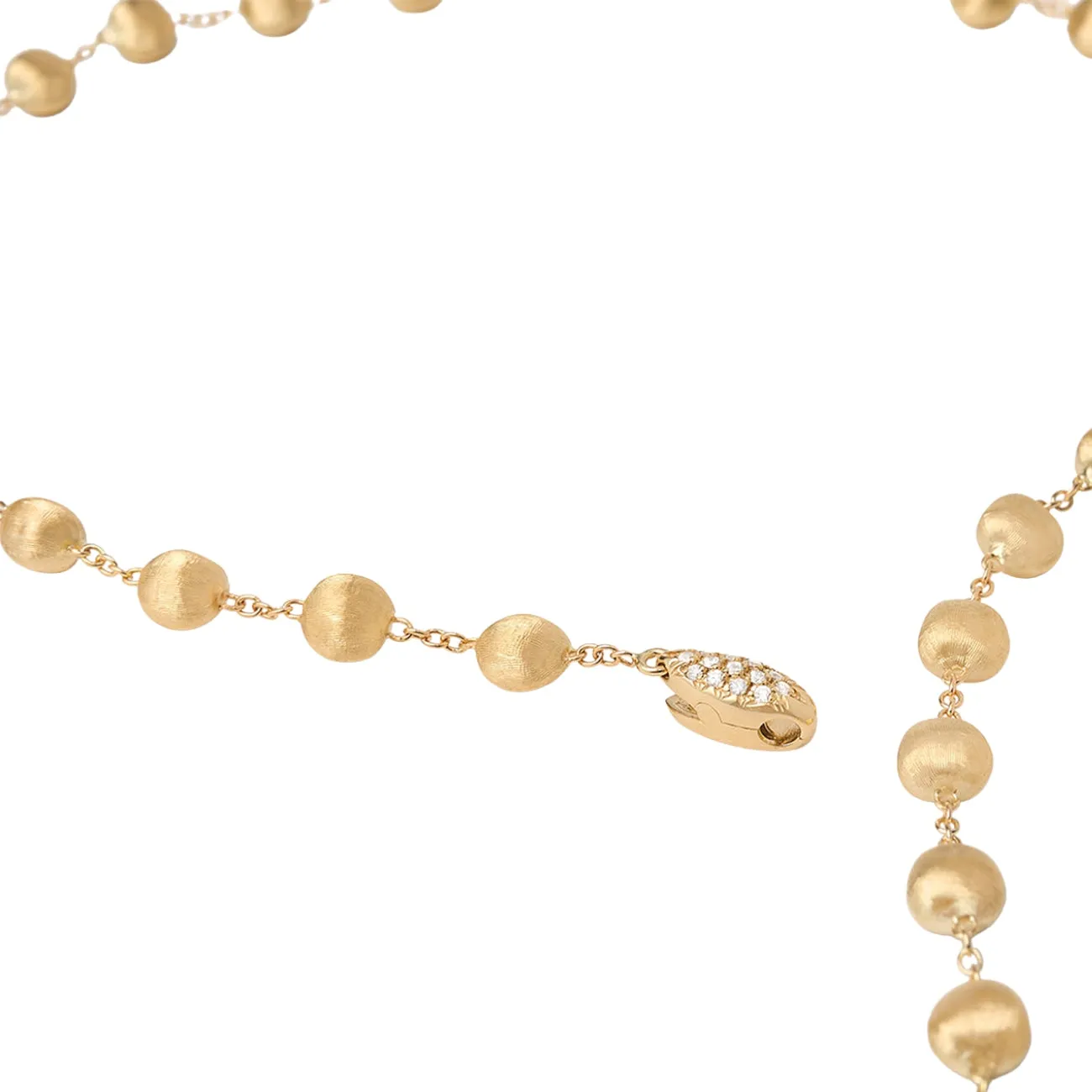 Africa 18K Yellow Gold Diamond Pave Clast Lariat Necklace