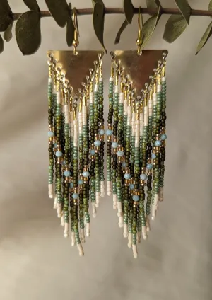 Alicia Green Larimar Seed Bead Earrings
