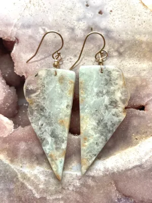 Amazonite dangle earrings on gold fill