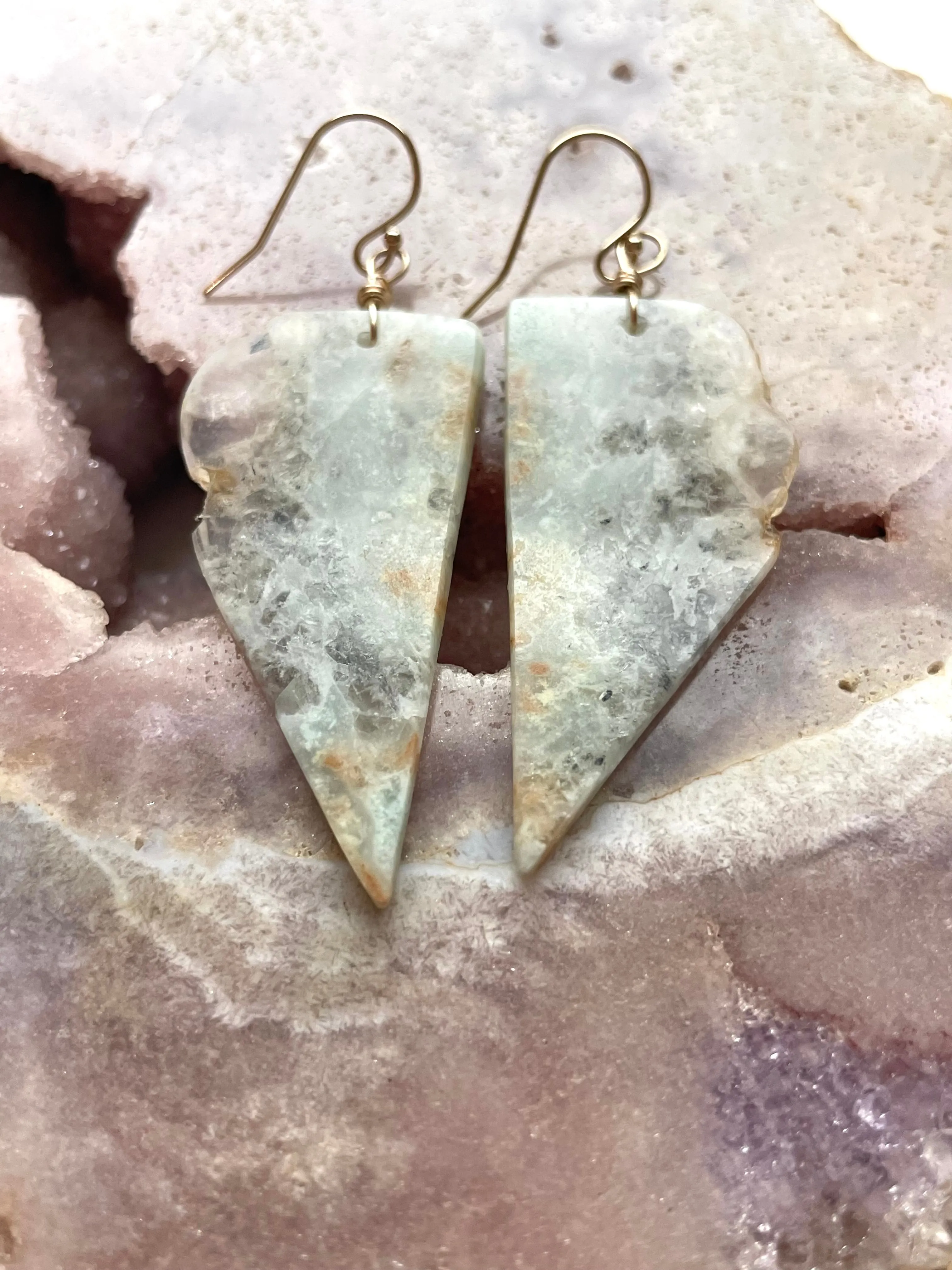 Amazonite dangle earrings on gold fill