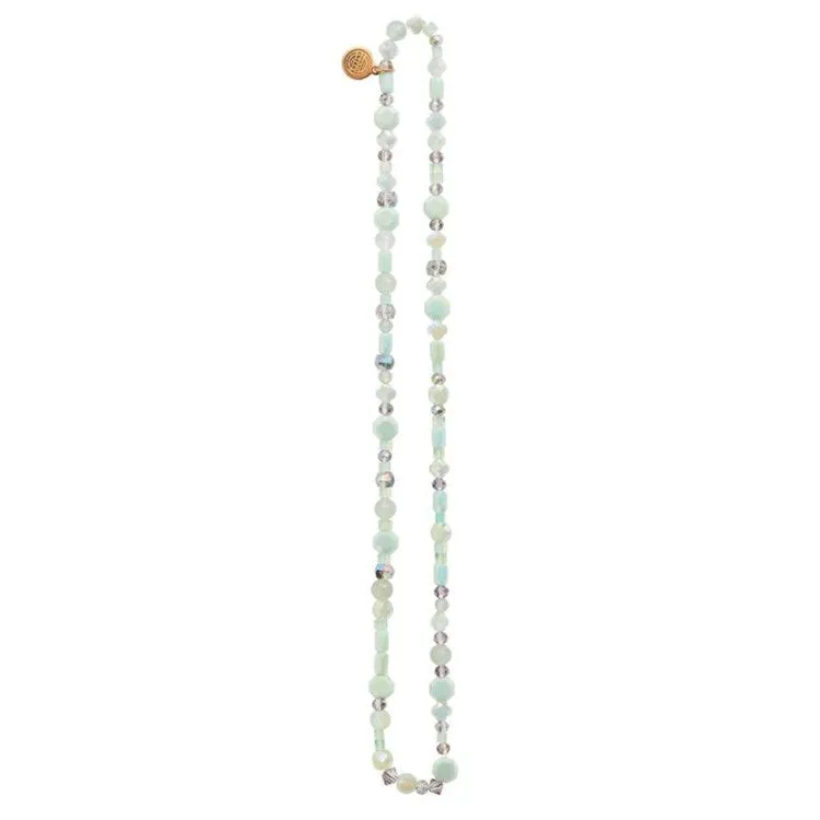 &LIVY Green Aventurine Multi Beaded Stretch Necklace
