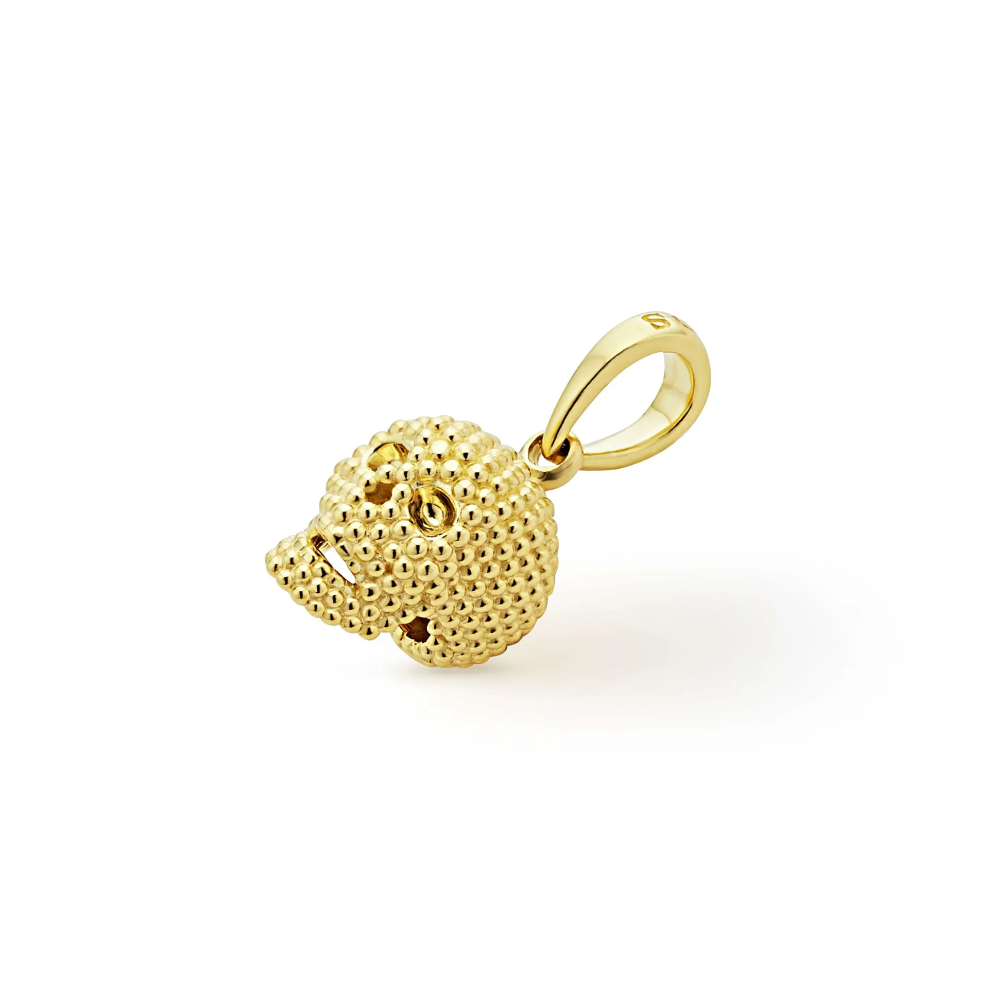 Anthem 18K Gold Caviar Beaded Skull Amulet