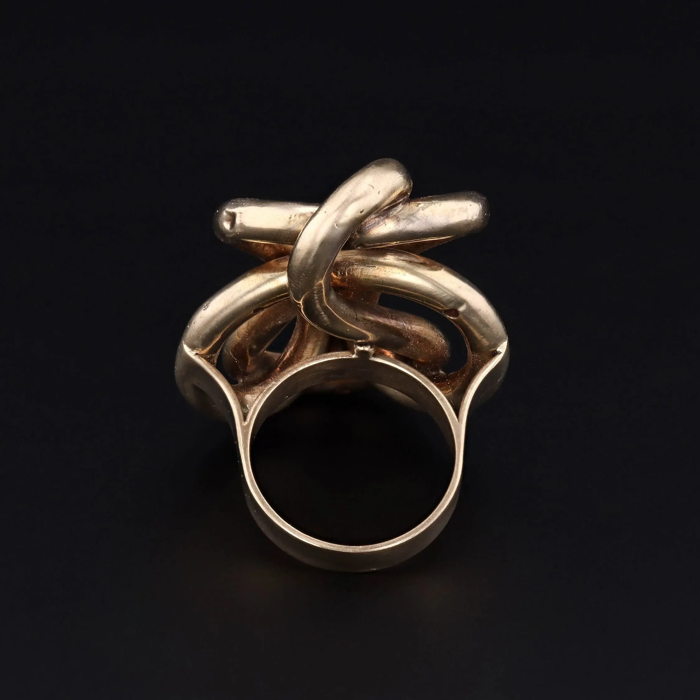 Antique Love Knot Conversion Statement Ring of 14k Gold