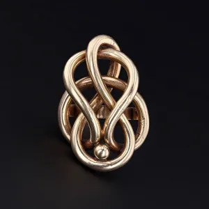 Antique Love Knot Conversion Statement Ring of 14k Gold