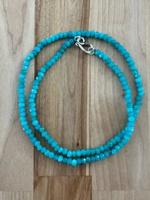 Aquamarine 4 mm 20 in Beaded Necklace