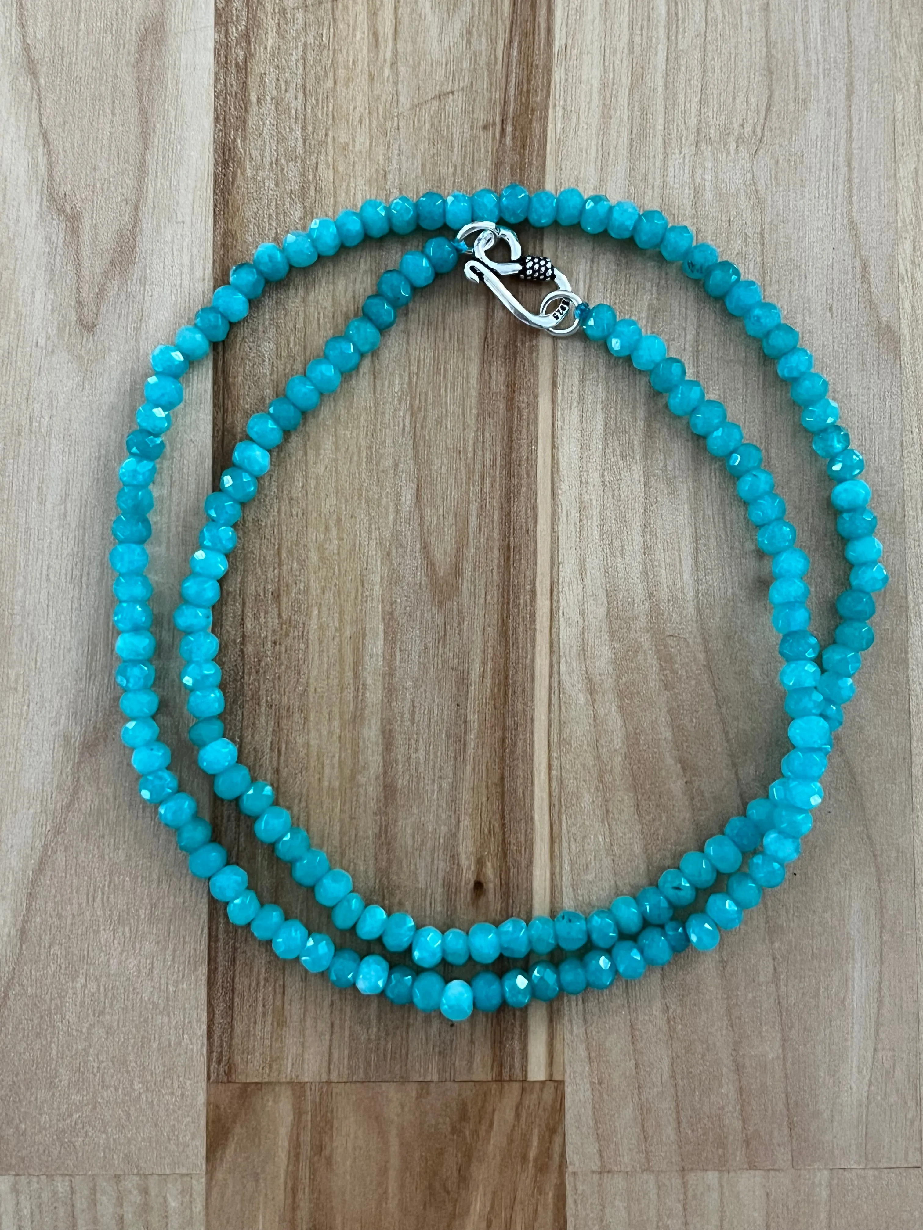 Aquamarine 4 mm 20 in Beaded Necklace