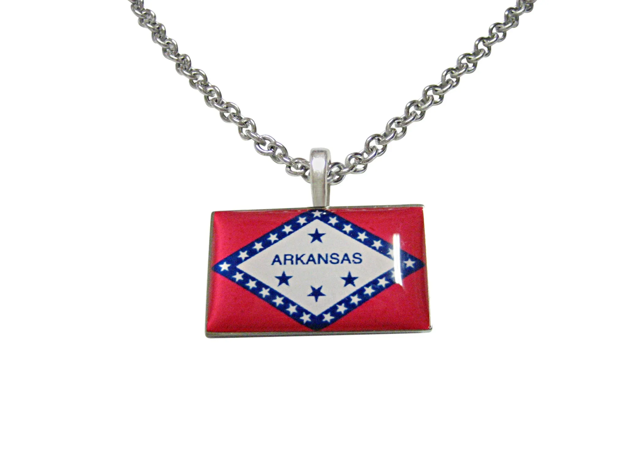 Arkansas State Flag Pendant Necklace
