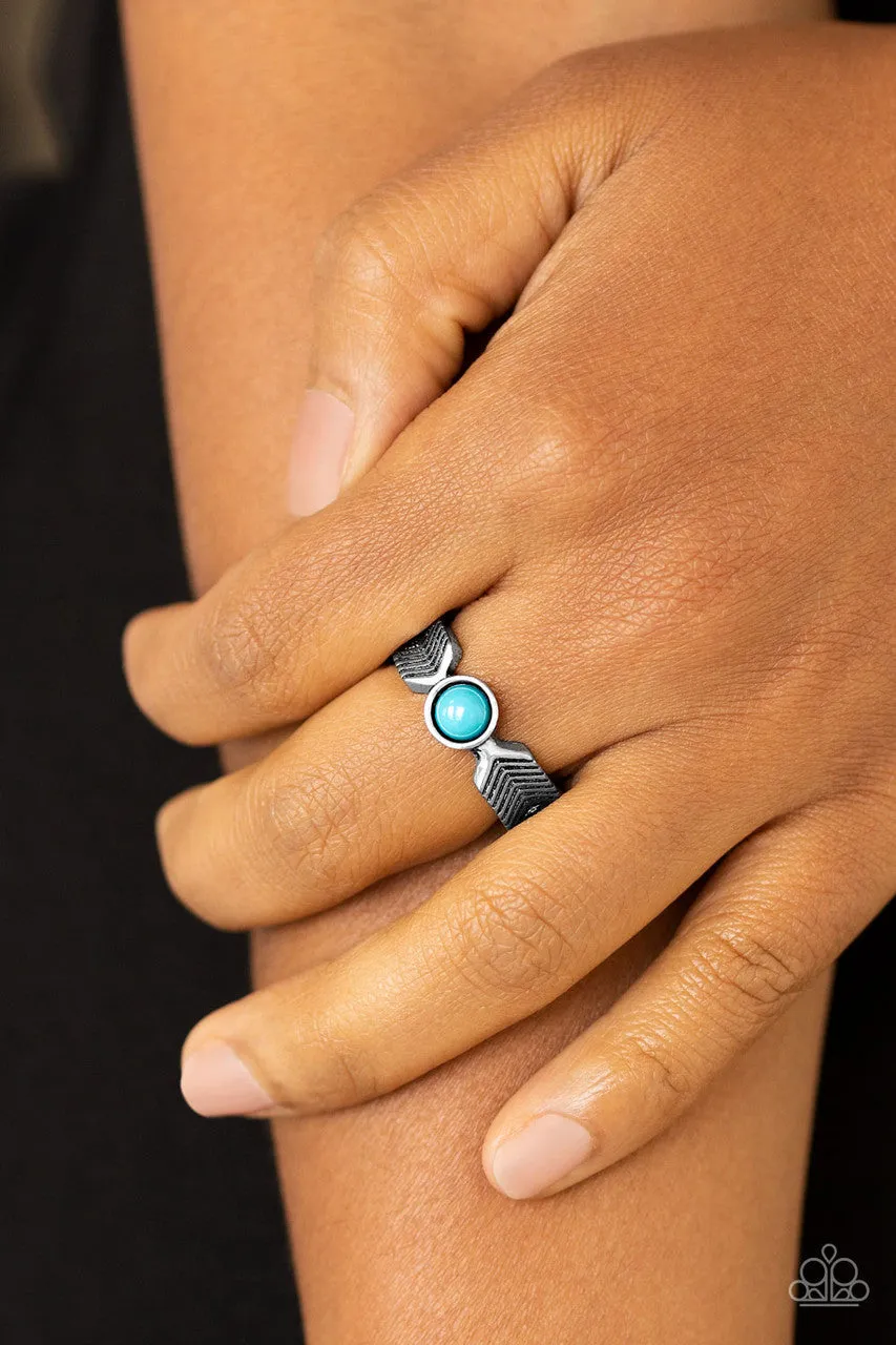 Awesomely ARROW-Dynamic Blue Paparazzi Ring