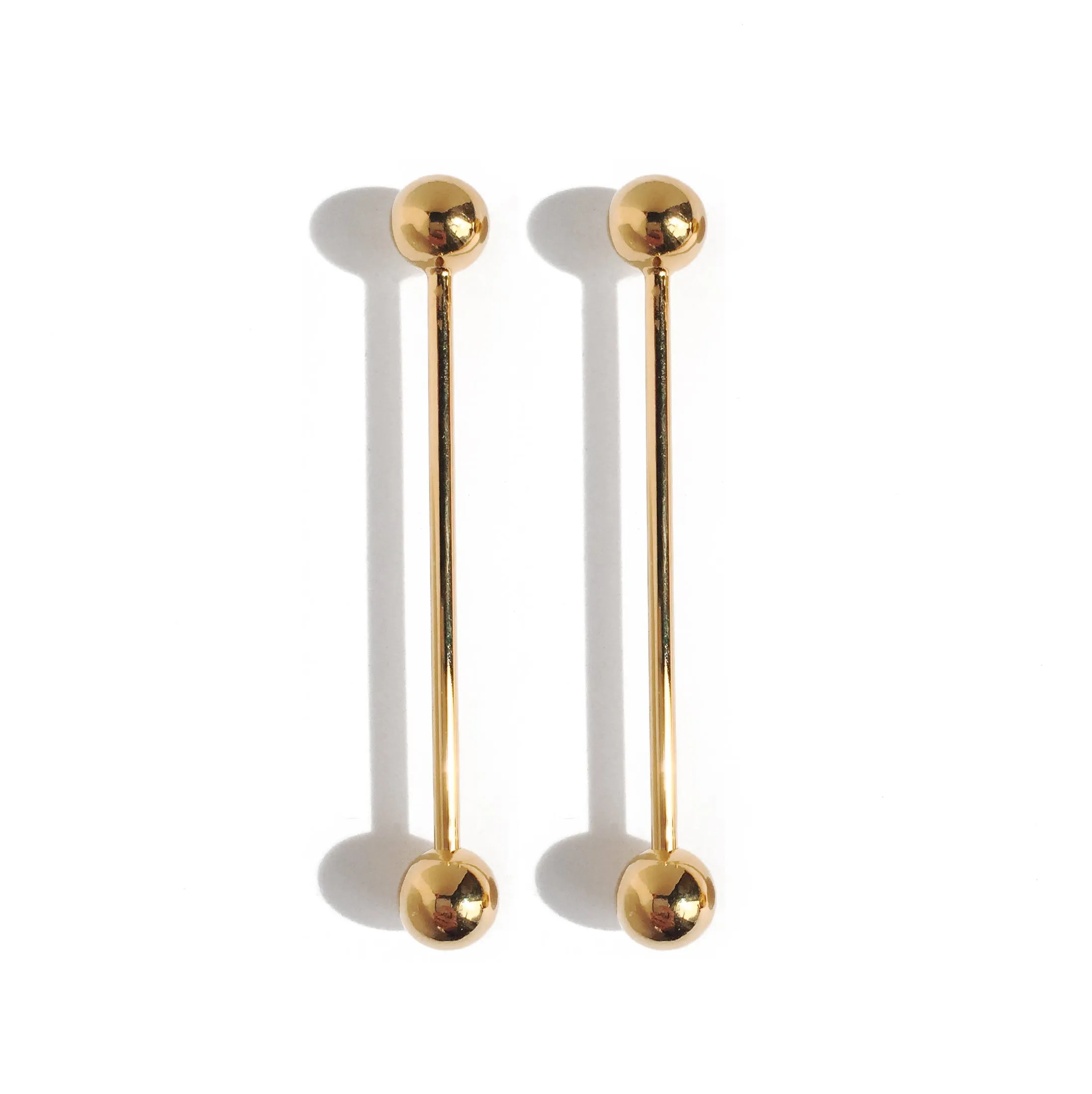 Barbell Earrings in Gold
