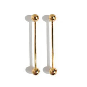 Barbell Earrings in Gold
