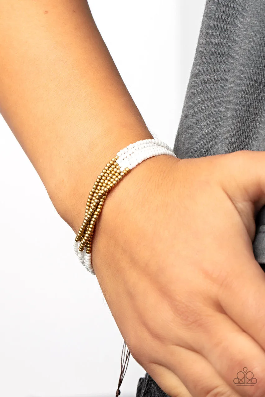 BEAD Bold White Paparazzi Bracelet