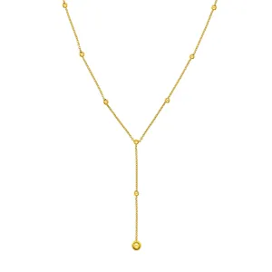 Beaded Chain Lariat Necklace