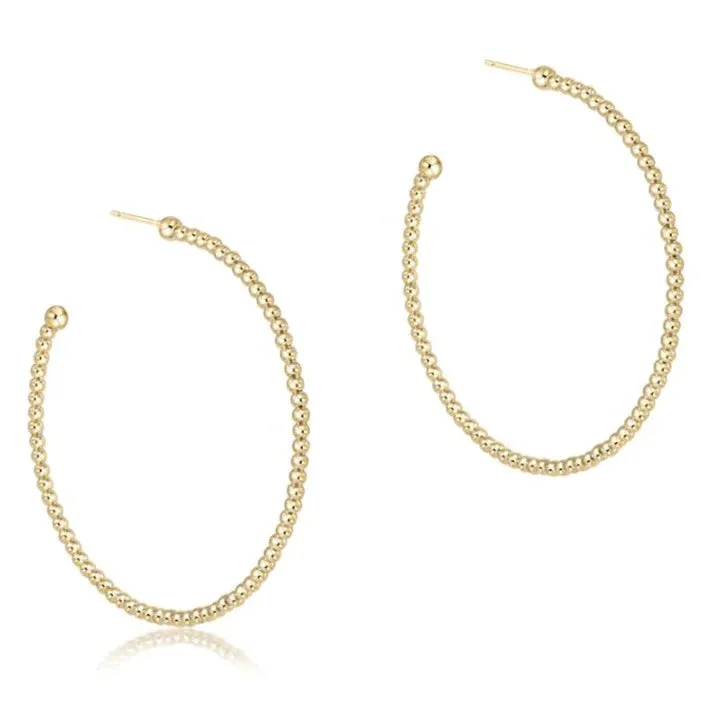 Beaded Classic 1.25" Post Hoop - 2mm