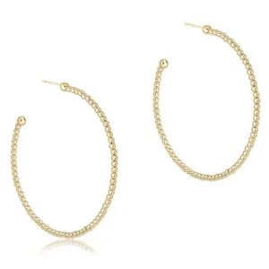 Beaded Classic 1.25" Post Hoop - 2mm