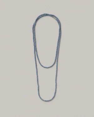 beaded collar necklace in silver angelite