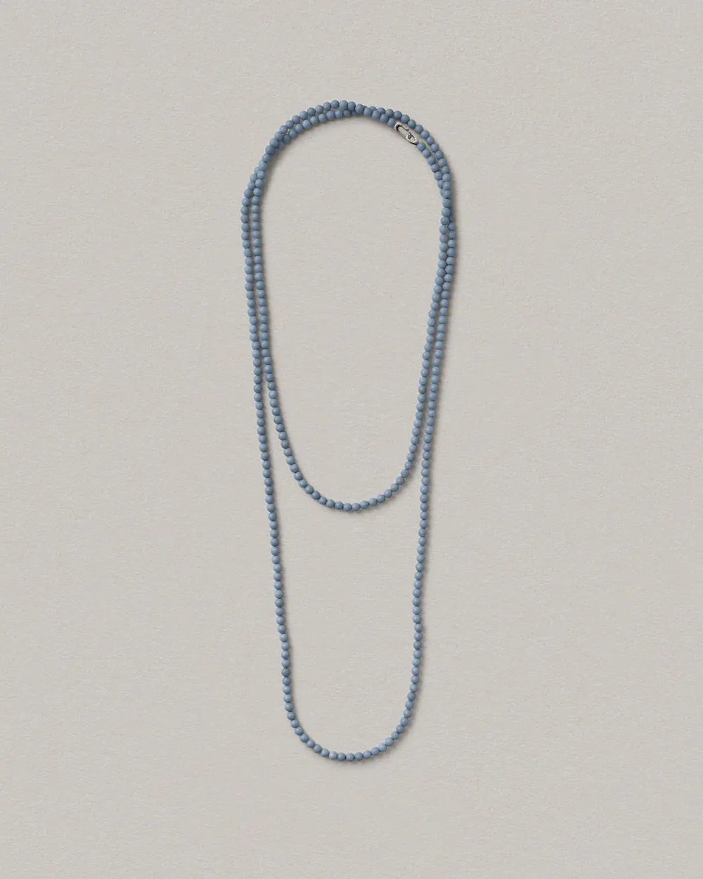 beaded collar necklace in silver angelite