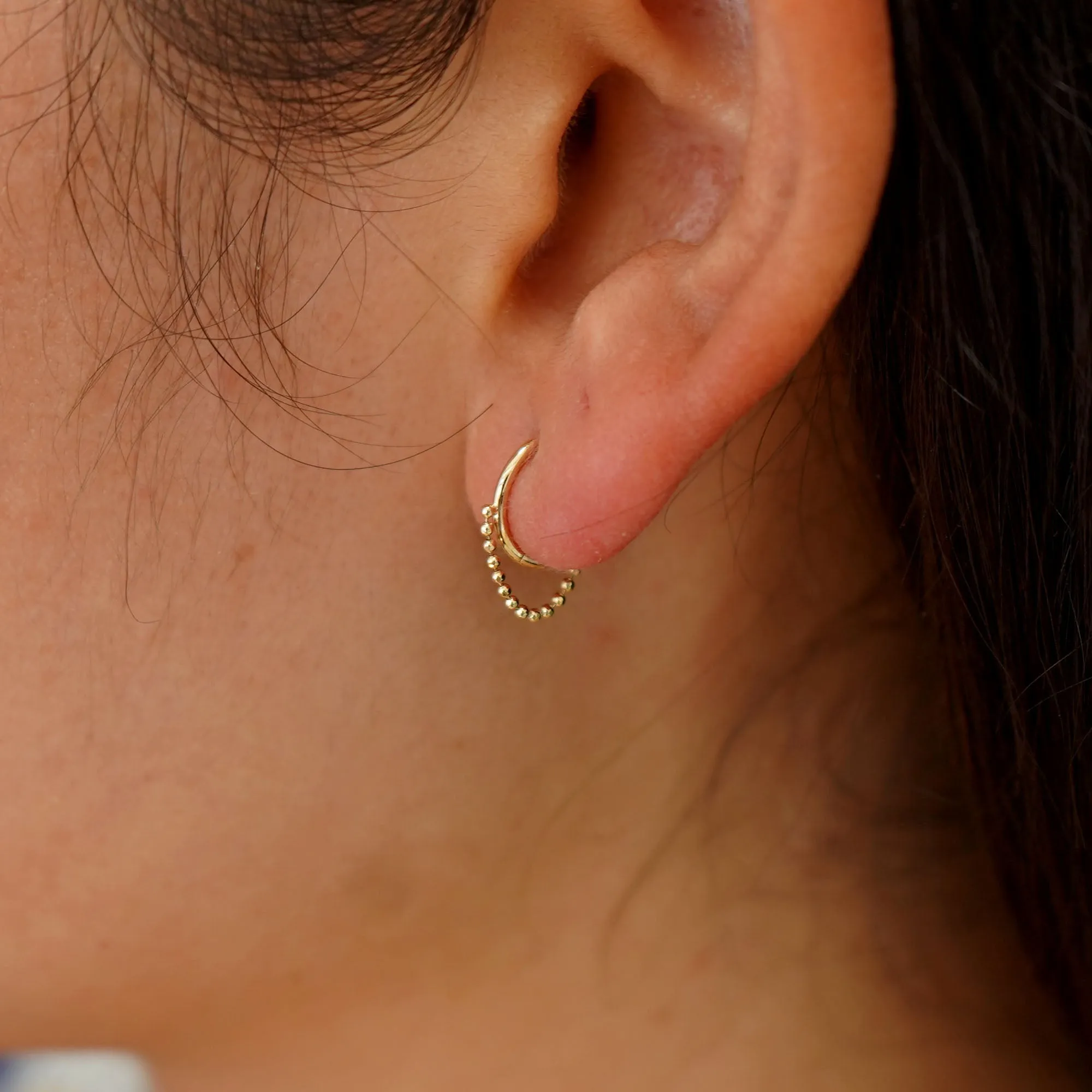Beaded Huggie Earring / Piercing