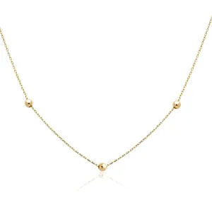 Beaded Station Necklace 10k