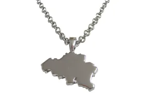 Belgium Map Shape Pendant Necklace