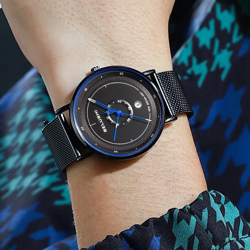 BELUSHI New Fashion Men Watches Top Brand Sport Clock Mens Waterproof Quartz Watch Men Casual Wrist Watch Relogio Masculino