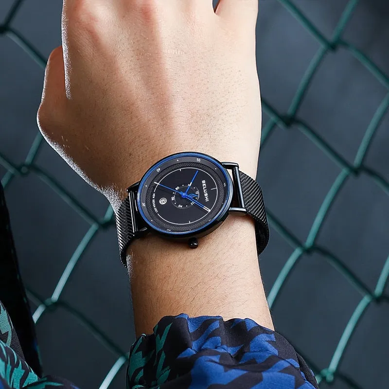 BELUSHI New Fashion Men Watches Top Brand Sport Clock Mens Waterproof Quartz Watch Men Casual Wrist Watch Relogio Masculino