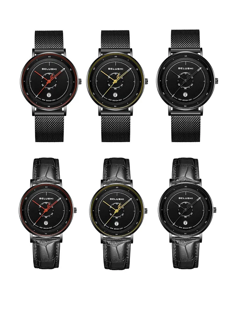 BELUSHI New Fashion Men Watches Top Brand Sport Clock Mens Waterproof Quartz Watch Men Casual Wrist Watch Relogio Masculino