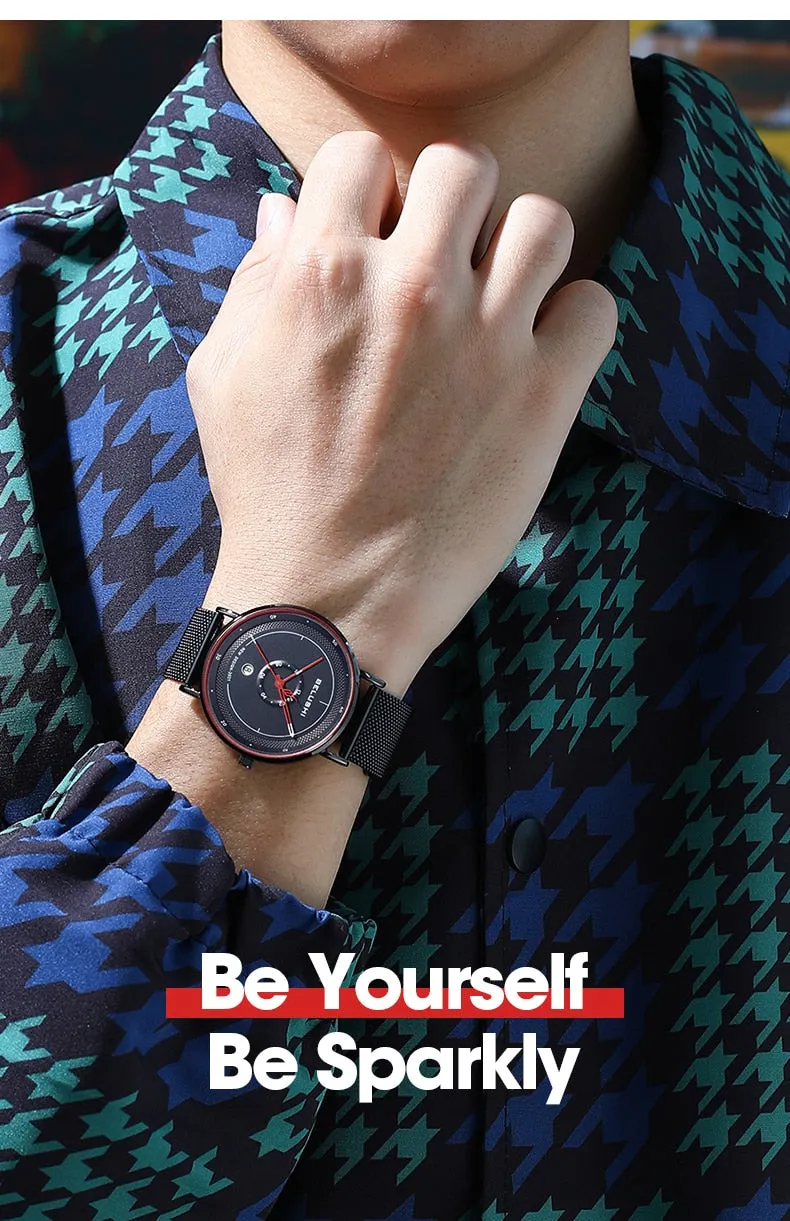 BELUSHI New Fashion Men Watches Top Brand Sport Clock Mens Waterproof Quartz Watch Men Casual Wrist Watch Relogio Masculino