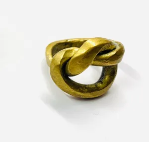 Big brass knot ring