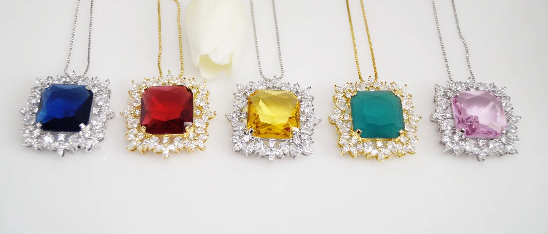 Big Citrine Pendant with Chain