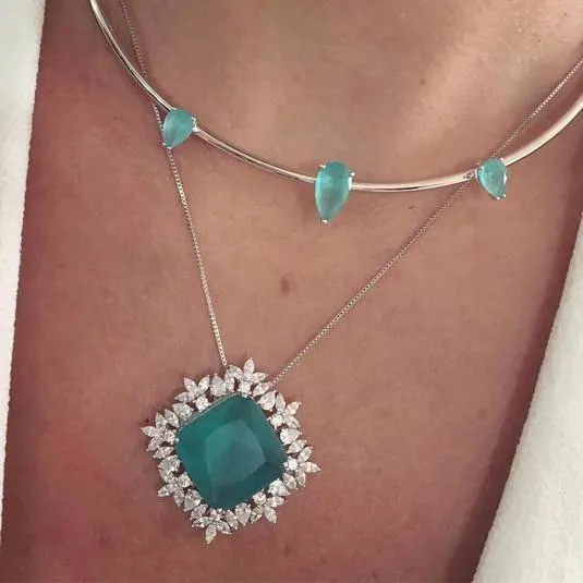 Big Citrine Pendant with Chain