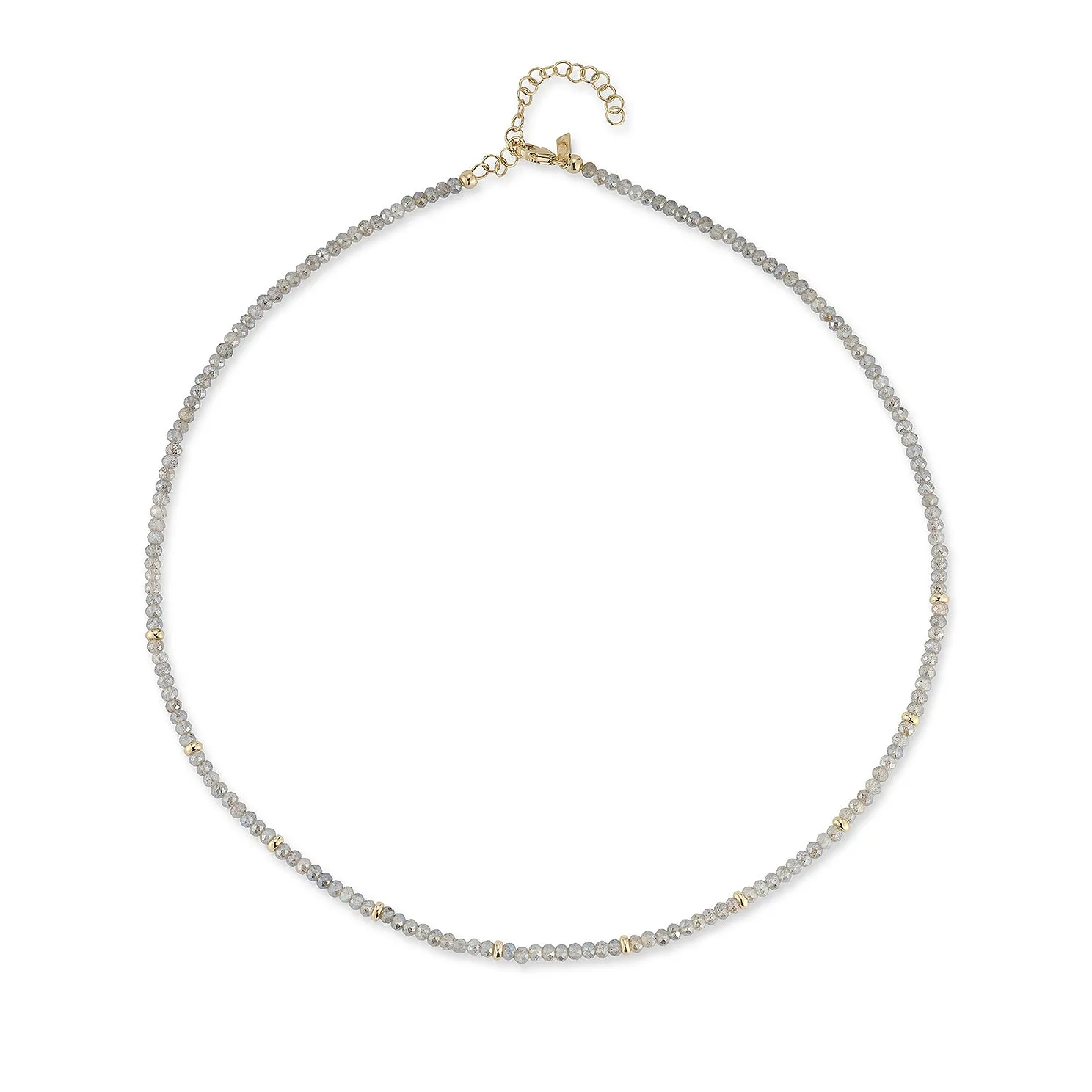 Birthstone Bead Necklace  In Labradorite