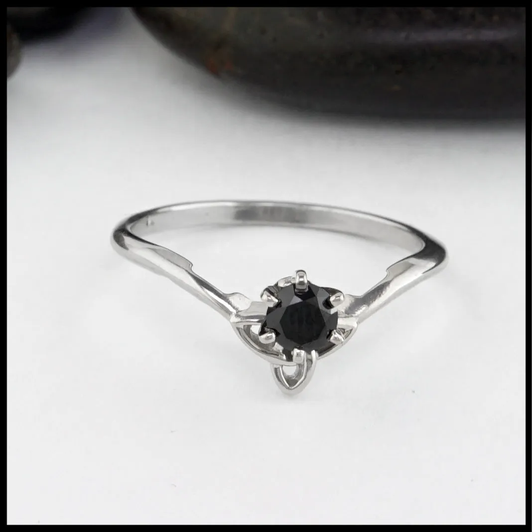 Black Diamond Trinity Knot Interlocking Ring Set