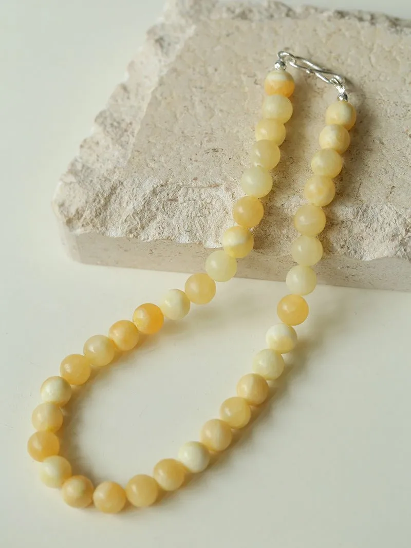 Black Onyx 10mm Beaded Figure 8 Buckle Necklace