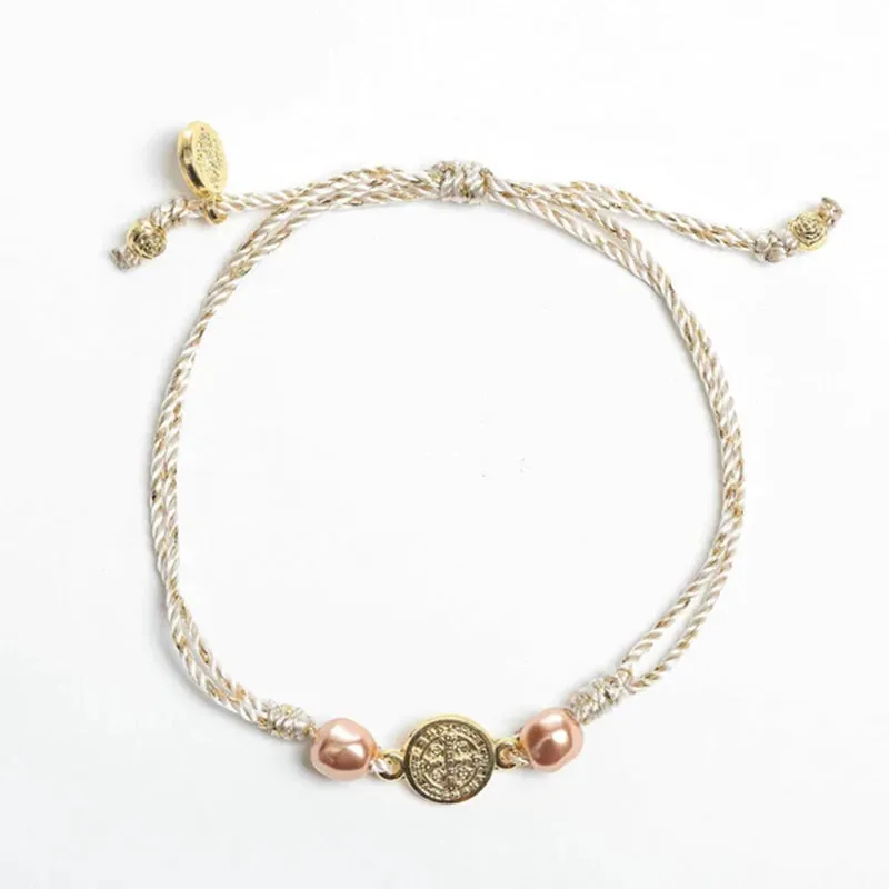 Blessings and Joy Bracelet - Metallic Gold/Rose